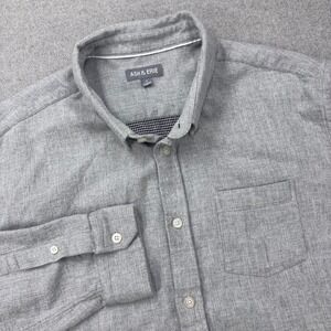Ash & Erie Brushed Shirt Mens XL Gray Button Down 100% Cotton Double Layer
